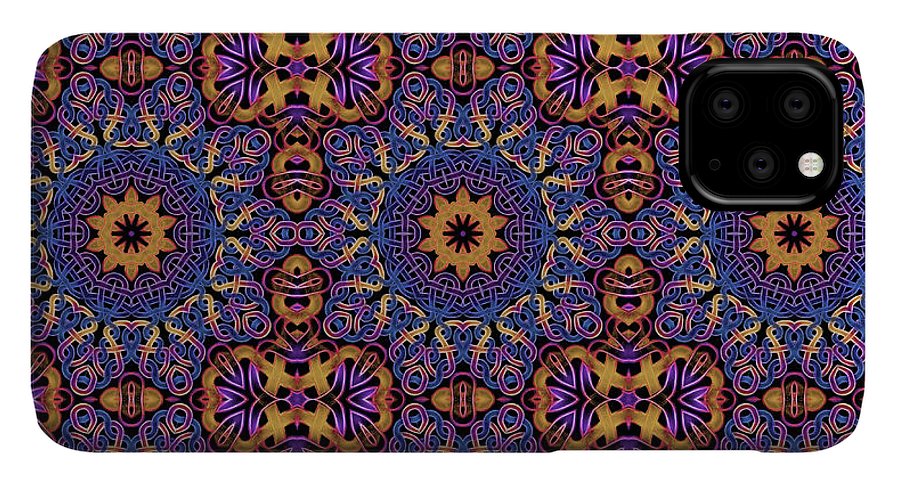 Blue Gold Celtic Kaleidoscope - Phone Case