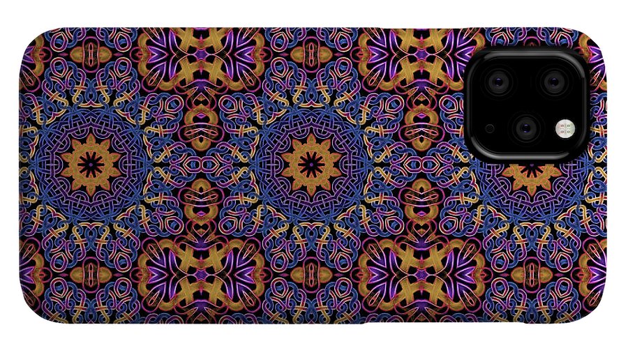 Blue Gold Celtic Kaleidoscope - Phone Case