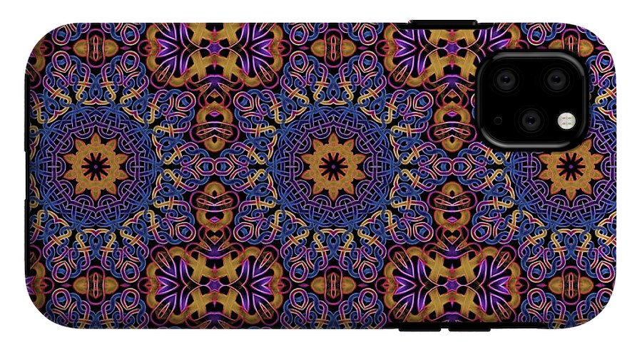 Blue Gold Celtic Kaleidoscope - Phone Case