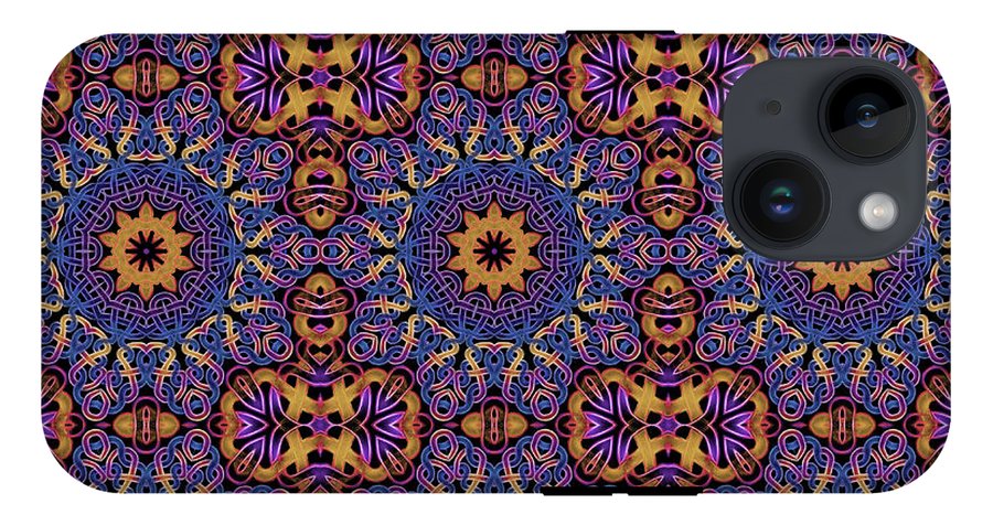 Blue Gold Celtic Kaleidoscope - Phone Case