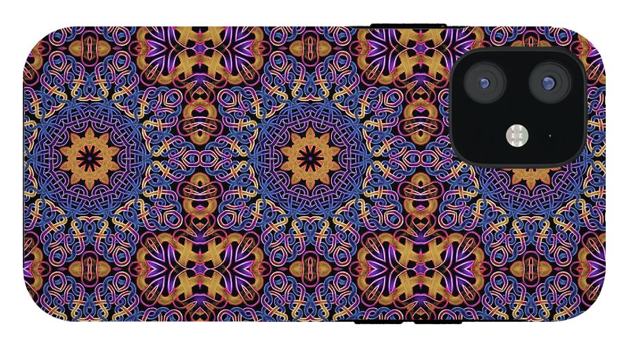 Blue Gold Celtic Kaleidoscope - Phone Case