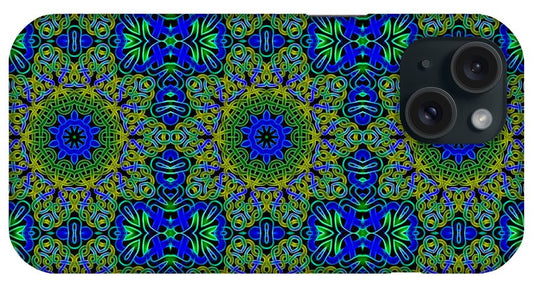 Blue Green Celtic Kaleidoscope - Phone Case