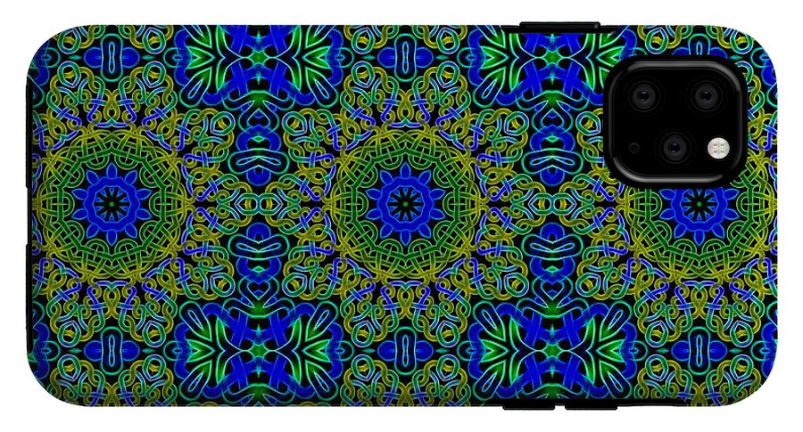 Blue Green Celtic Kaleidoscope - Phone Case