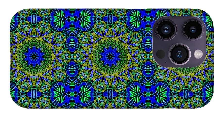 Blue Green Celtic Kaleidoscope - Phone Case