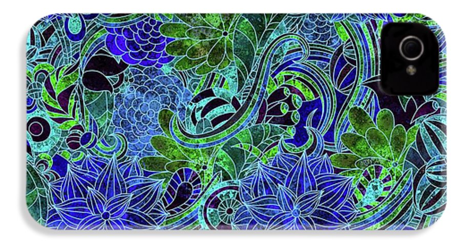 Blue Green Flower Pattern - Phone Case