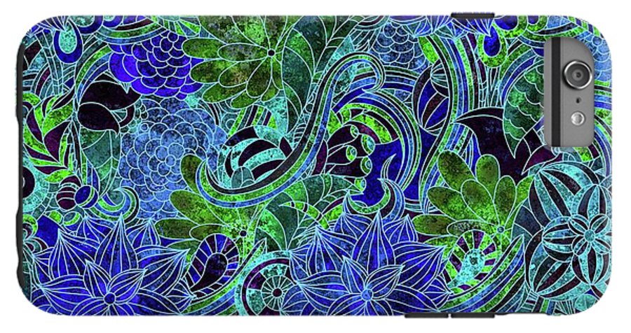 Blue Green Flower Pattern - Phone Case