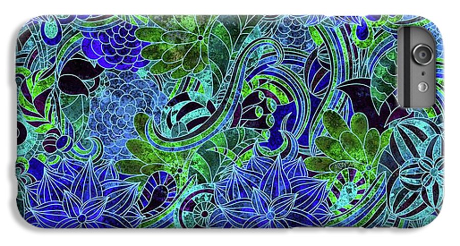 Blue Green Flower Pattern - Phone Case