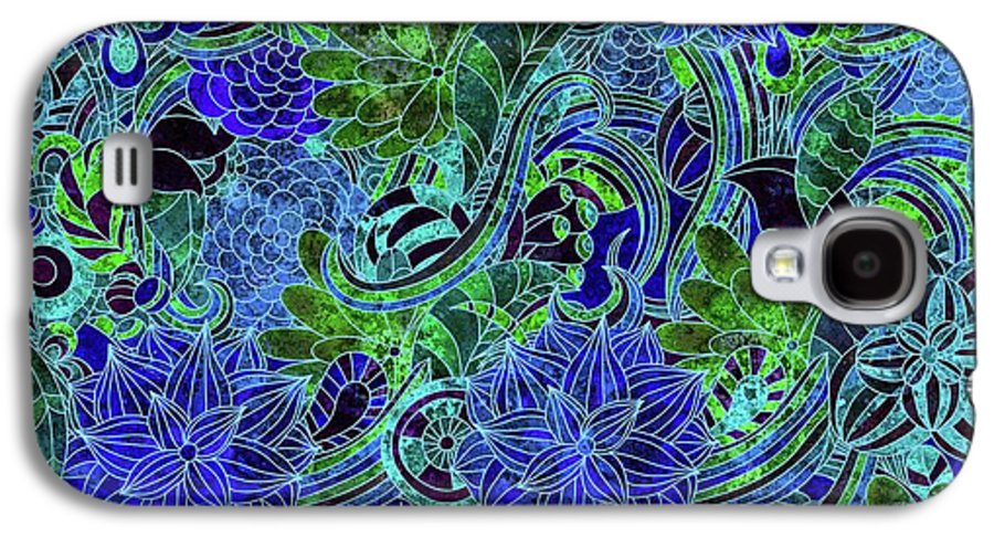 Blue Green Flower Pattern - Phone Case