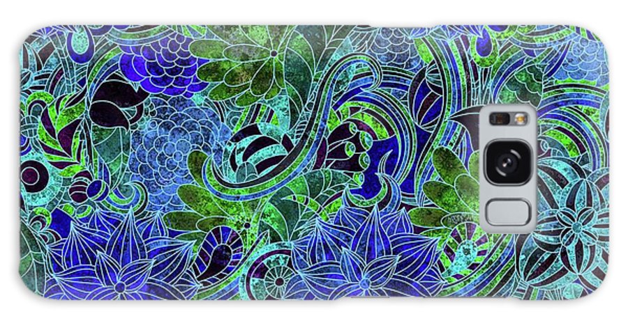 Blue Green Flower Pattern - Phone Case