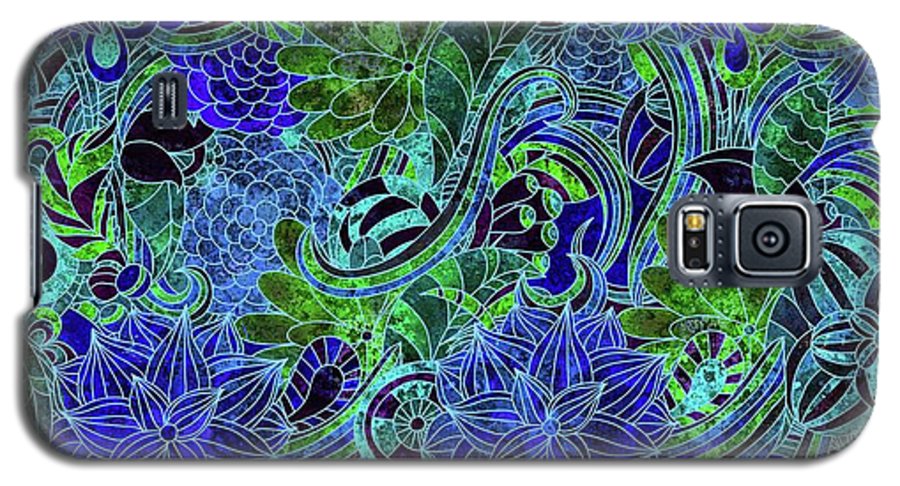 Blue Green Flower Pattern - Phone Case