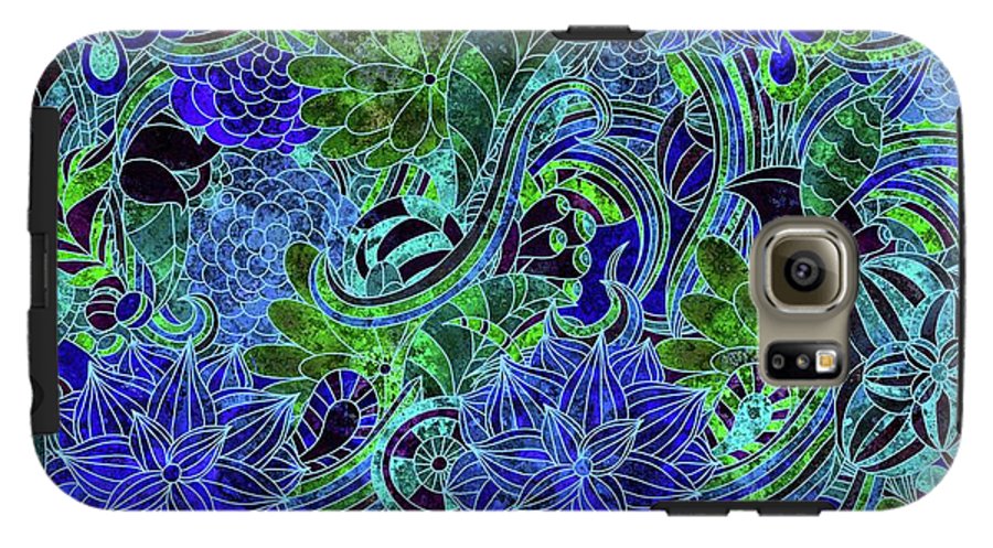 Blue Green Flower Pattern - Phone Case