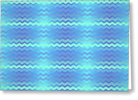 Blue Green Mermaid Chevron - Greeting Card