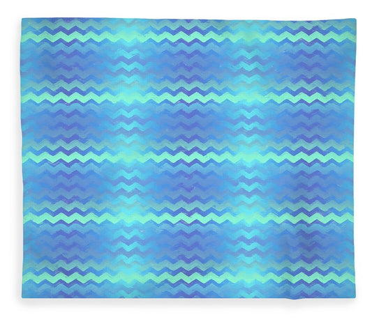 Blue Green Mermaid Chevron - Blanket