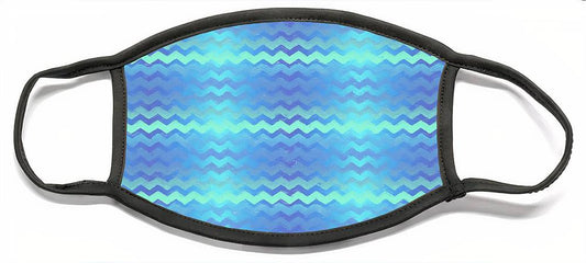 Blue Green Mermaid Chevron - Face Mask