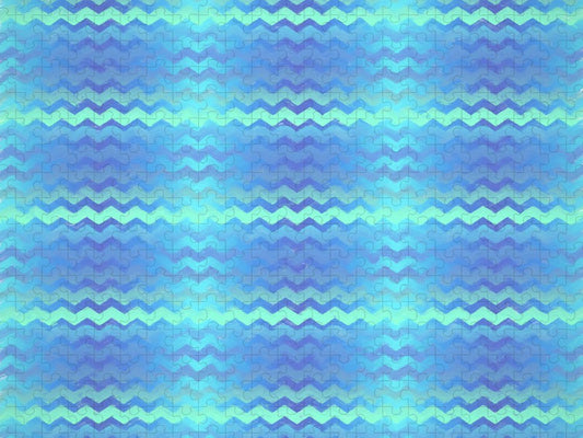 Blue Green Mermaid Chevron - Puzzle