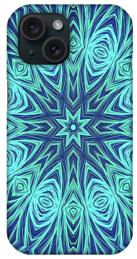 Blue Ice Kaleidoscope Fractal - Phone Case