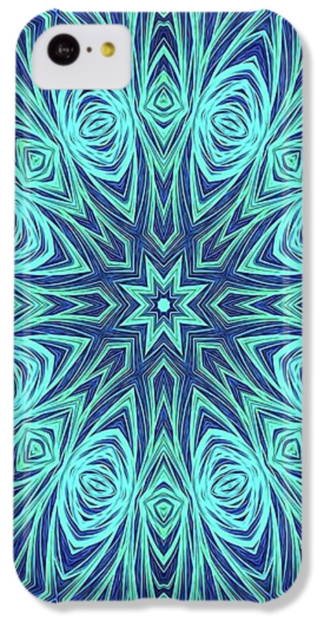 Blue Ice Kaleidoscope Fractal - Phone Case