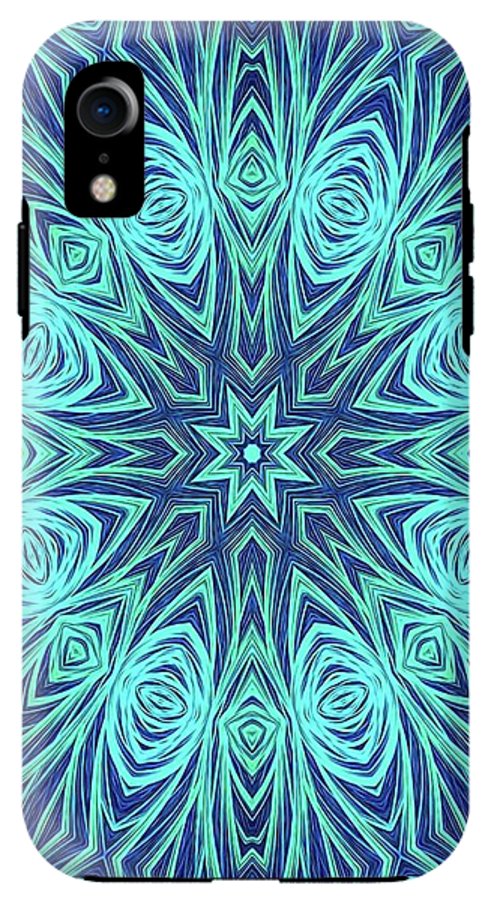 Blue Ice Kaleidoscope Fractal - Phone Case