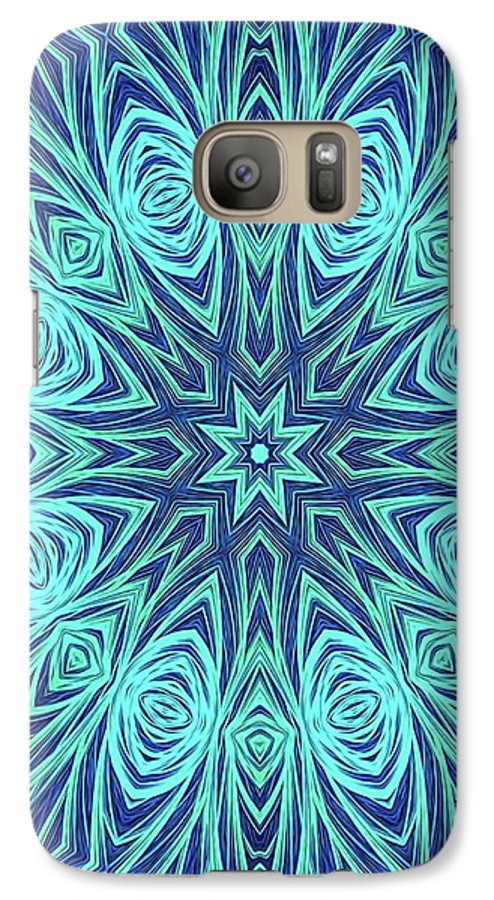 Blue Ice Kaleidoscope Fractal - Phone Case