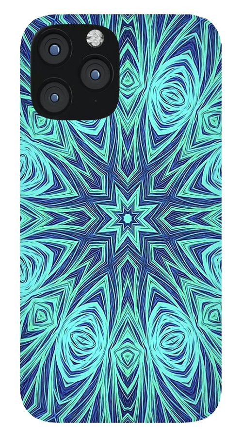 Blue Ice Kaleidoscope Fractal - Phone Case