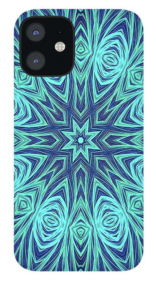 Blue Ice Kaleidoscope Fractal - Phone Case