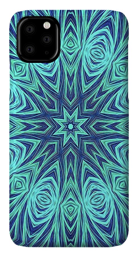 Blue Ice Kaleidoscope Fractal - Phone Case