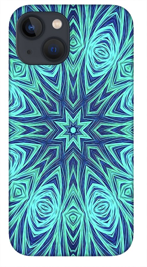 Blue Ice Kaleidoscope Fractal - Phone Case