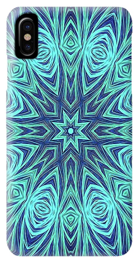 Blue Ice Kaleidoscope Fractal - Phone Case