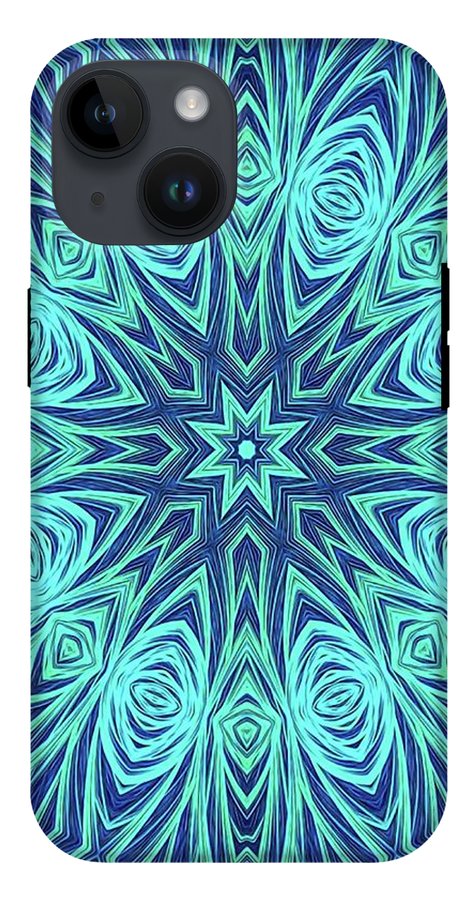 Blue Ice Kaleidoscope Fractal - Phone Case