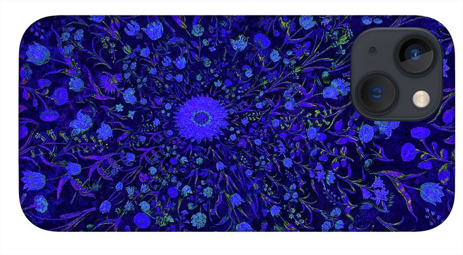 Blue Medieval Flowers  - Phone Case