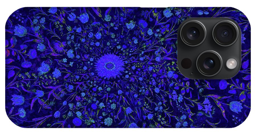 Blue Medieval Flowers  - Phone Case