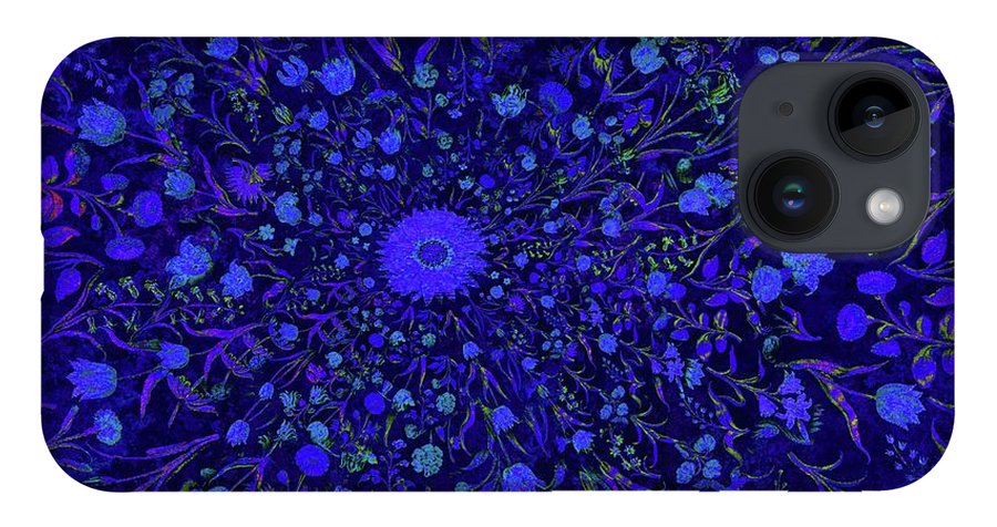 Blue Medieval Flowers  - Phone Case