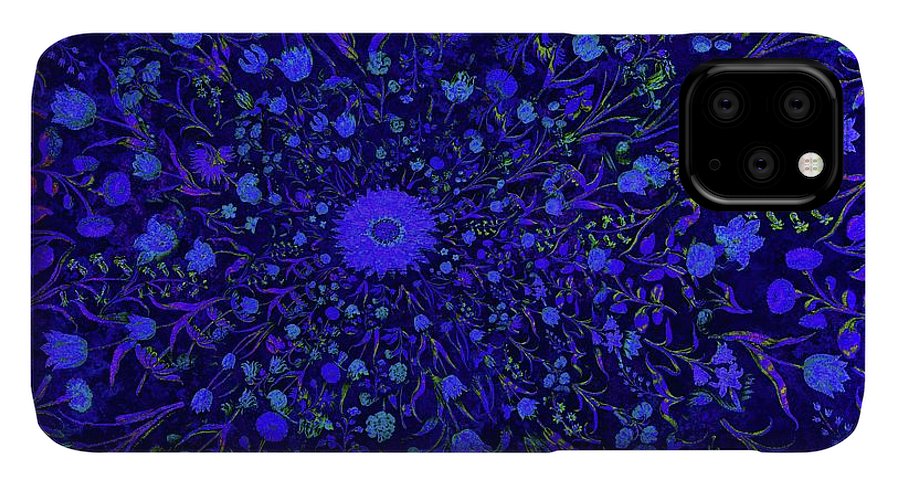 Blue Medieval Flowers  - Phone Case
