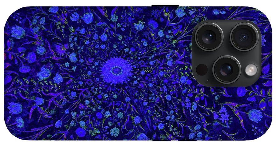 Blue Medieval Flowers  - Phone Case