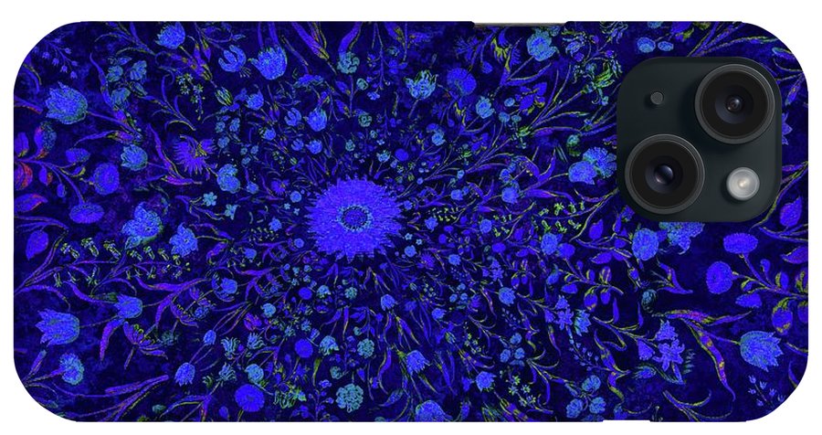 Blue Medieval Flowers  - Phone Case