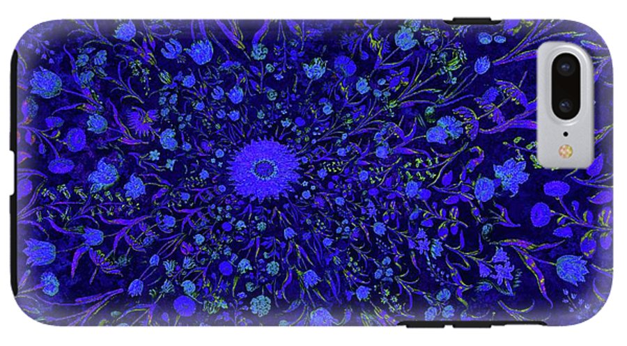 Blue Medieval Flowers  - Phone Case