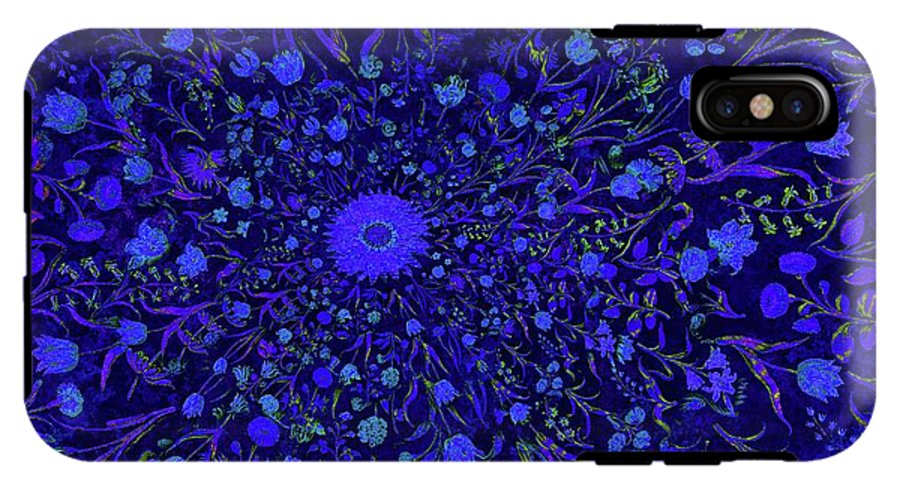 Blue Medieval Flowers  - Phone Case
