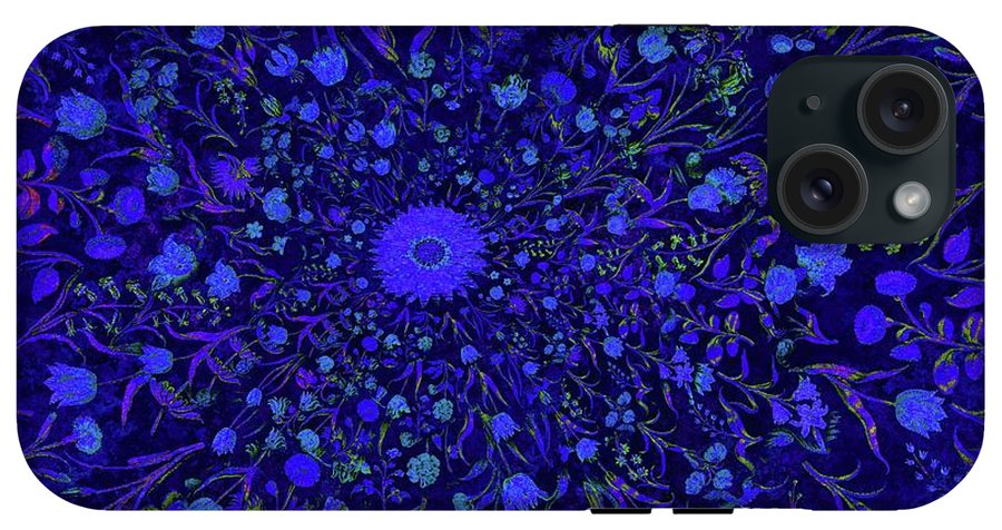 Blue Medieval Flowers  - Phone Case