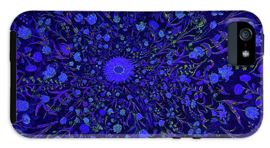Blue Medieval Flowers  - Phone Case
