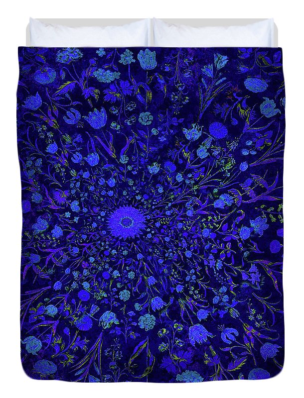 Blue Medieval Flowers  - Duvet Cover