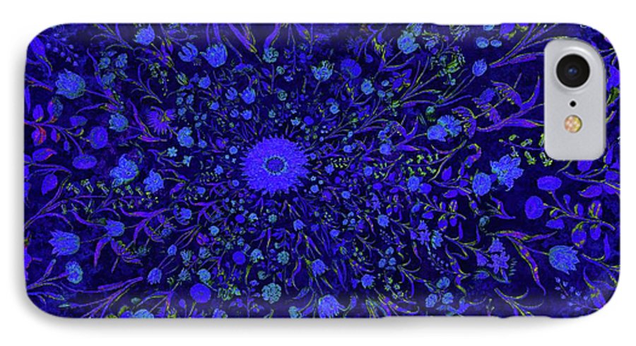 Blue Medieval Flowers  - Phone Case