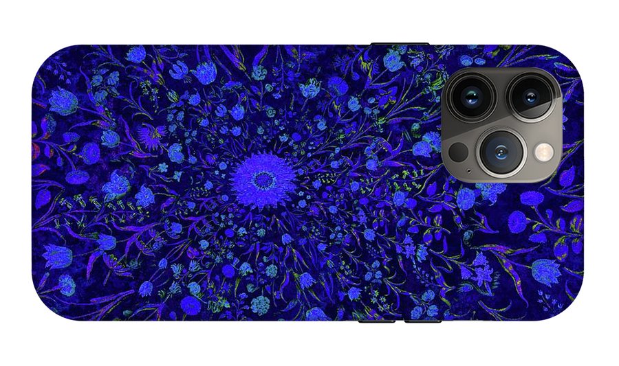 Blue Medieval Flowers  - Phone Case