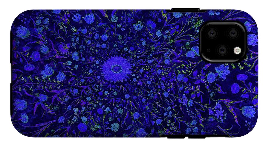 Blue Medieval Flowers  - Phone Case