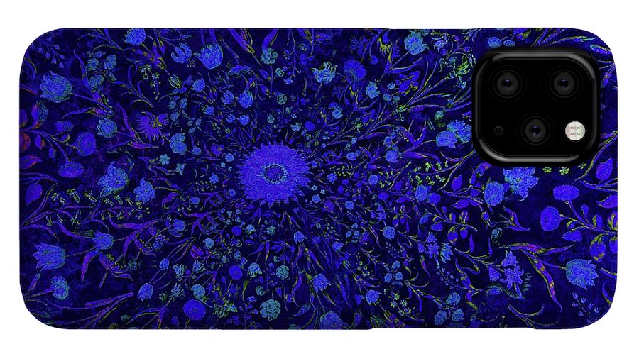 Blue Medieval Flowers  - Phone Case