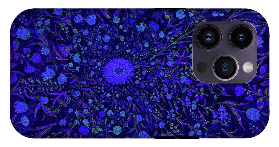 Blue Medieval Flowers  - Phone Case
