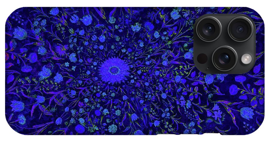 Blue Medieval Flowers  - Phone Case
