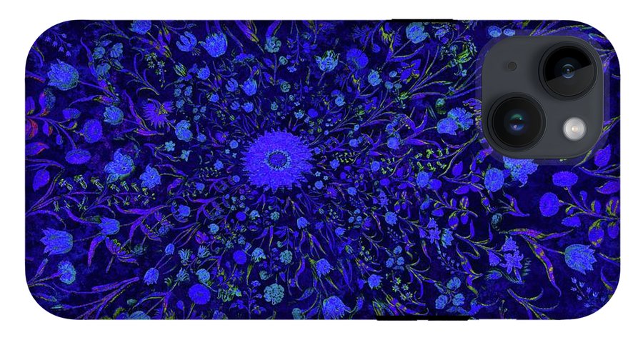 Blue Medieval Flowers  - Phone Case