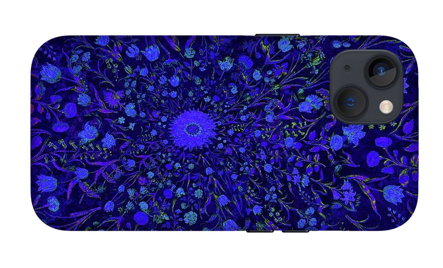 Blue Medieval Flowers  - Phone Case