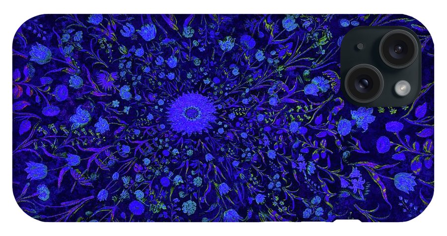 Blue Medieval Flowers  - Phone Case