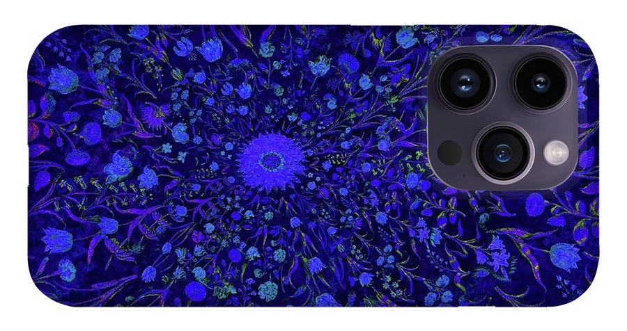 Blue Medieval Flowers  - Phone Case